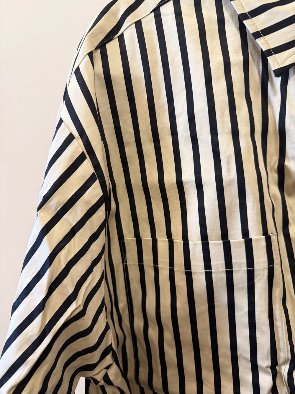 Dissh Black & Cream Vertical Stripe Shirt with Matching Bralette - Picture 4 of 4
